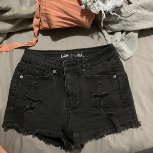 Super cute high waisted black ripped shorts